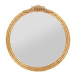 MIROIR ROND SONATE DORE 80X84 | DECO