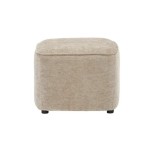 POUF&REPOSE-PIED TISSU SOFT TOUCH TAUPE | CANAPE-FAUTEUIL