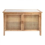 Buffet bas 2 portes Firmin naturel en bois et rotin - Comptoir de Famille
