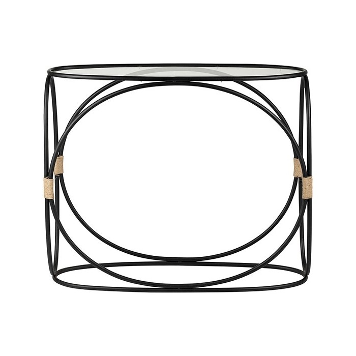 Console Korda en fer noir et verre 90x31xH76 cm