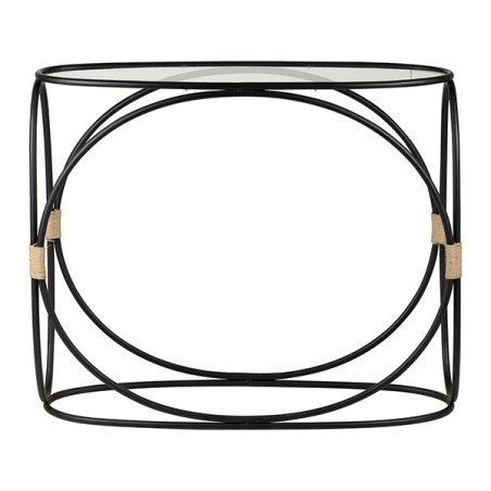 Console Korda en fer noir et verre 90x31xH76 cm
