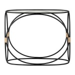 Console Korda en fer noir et verre 90x31xH76 cm