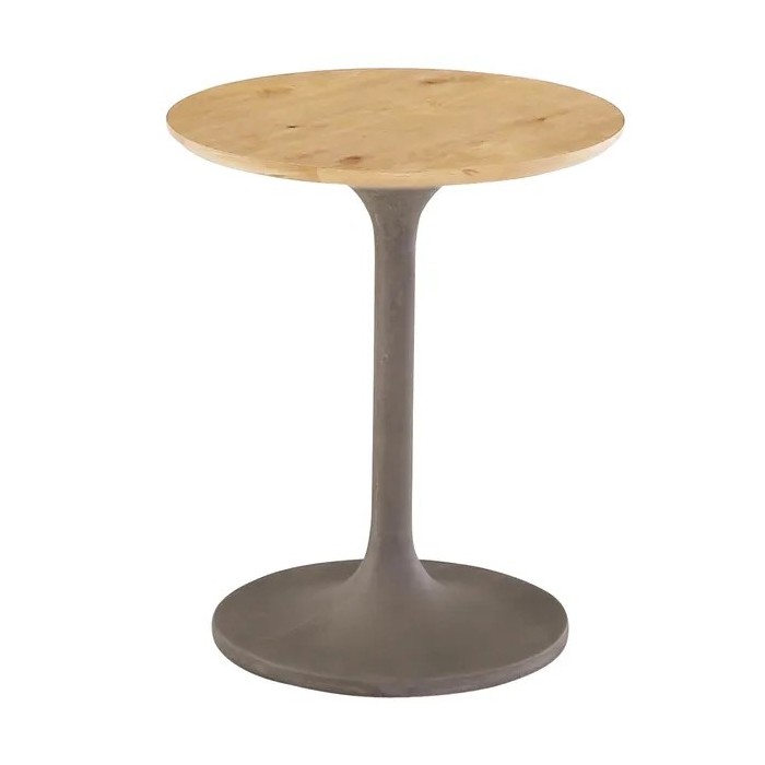 Bout de canapé Iris en béton et chêne massif 50x61 cm – ProLiving