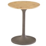 Bout de canapé Iris en béton et chêne massif 50x61 cm – ProLiving