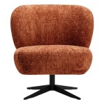 Fauteuil Paco terracotta avec piètement pivotant noir – Confortluxe