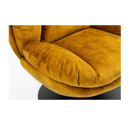 FAUTEUIL PIVOTANT TOPI VELOURS RAS OCRE | CANAPE-FAUTEUIL