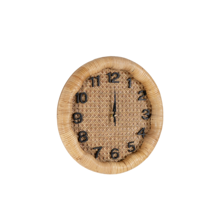 HORLOGE NATUREL ROTIN D36X6CM | DECO